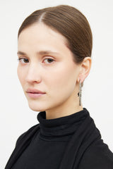 Louis Vuitton Silver & Black Sweet Creole Pendant Earrings