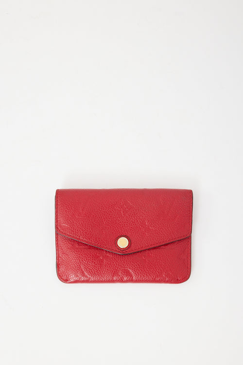 Louis Vuitton Red Leather Empreinte Key Ring Pouch