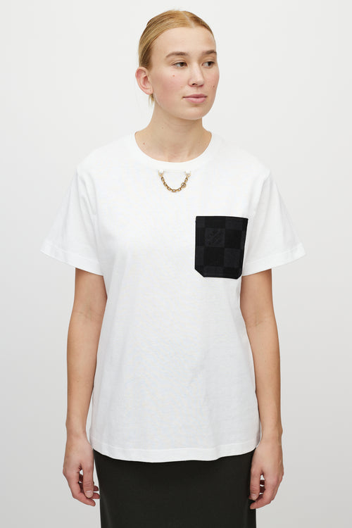 Louis Vuitton White & Black Monogram Chain T-Shirt