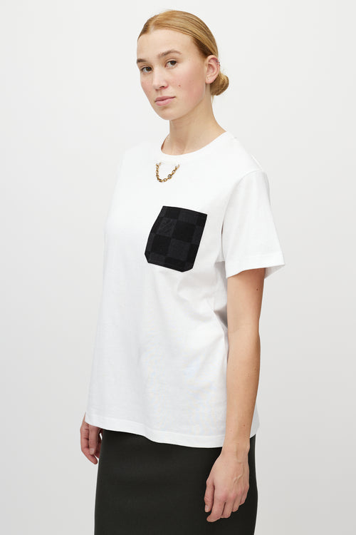 Louis Vuitton White & Black Monogram Chain T-Shirt