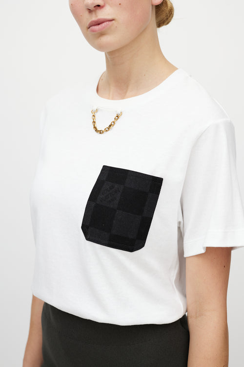 Louis Vuitton White & Black Monogram Chain T-Shirt