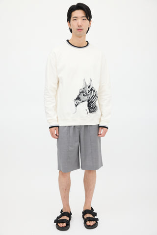 Louis Vuitton White & Black Graphic Crewneck