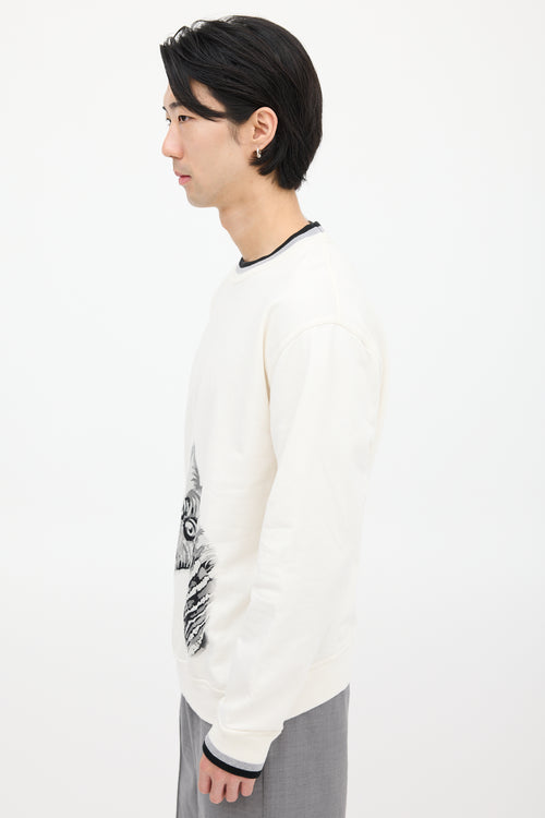 Louis Vuitton White & Black Graphic Crewneck