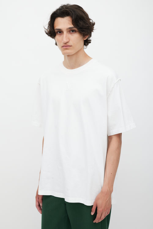 Louis Vuitton White Embossed Logo T-Shirt