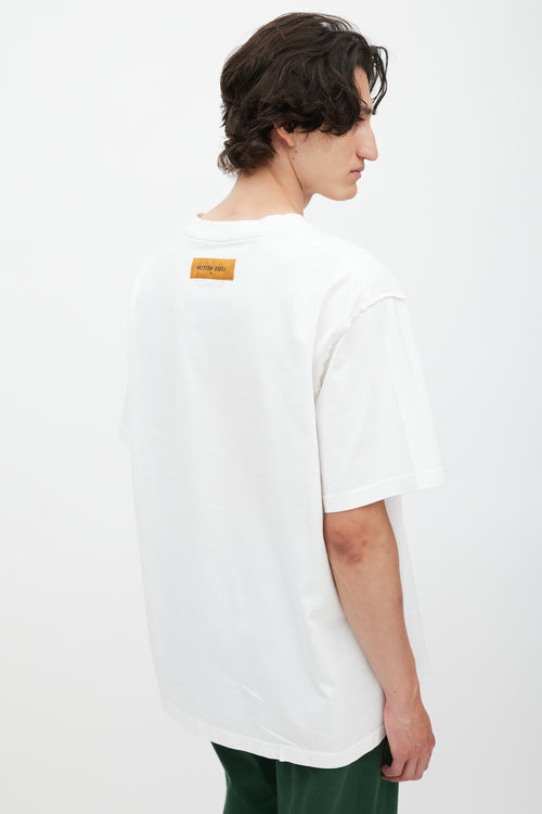Louis Vuitton White Embossed Logo T-Shirt