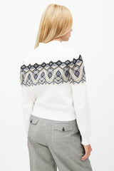 Louis Vuitton White & Multi Knit Cropped Sweater