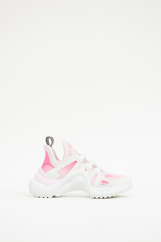 Louis Vuitton White & Pink Archlight Sneaker