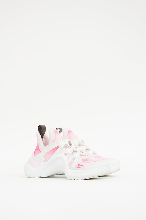 Louis Vuitton White & Pink Archlight Sneaker