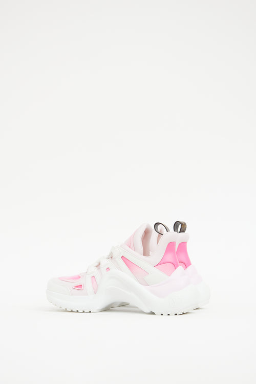 Louis Vuitton White & Pink Archlight Sneaker