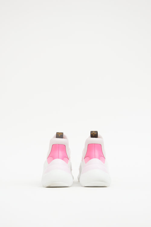 Louis Vuitton White & Pink Archlight Sneaker