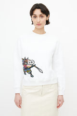 Louis Vuitton White Samurai Sequin Sweater