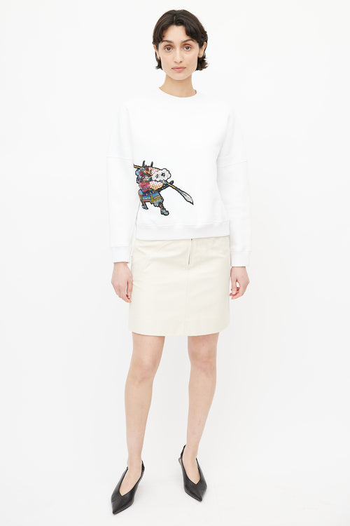 Louis Vuitton White Samurai Sequin Sweater