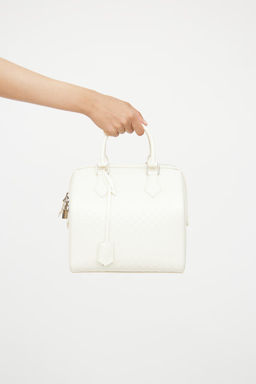 Louis Vuitton 2013 White Damier Speedy Cube Bag