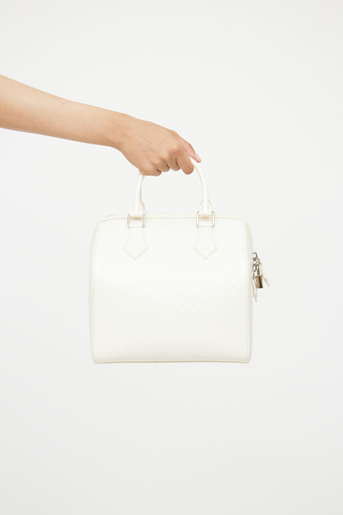 Louis Vuitton 2013 White Damier Speedy Cube Bag