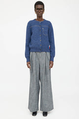 Louis Vuitton Wool Knit Contrast Stitch Cardigan