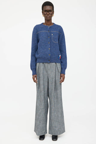 Louis Vuitton Wool Knit Contrast Stitch Cardigan
