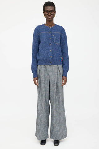 Louis Vuitton Wool Knit Contrast Stitch Cardigan