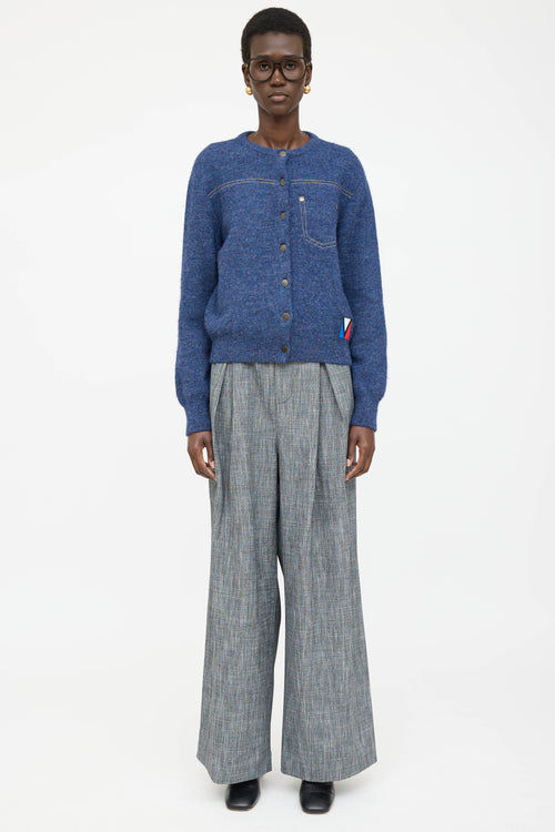 Louis Vuitton Wool Knit Contrast Stitch Cardigan