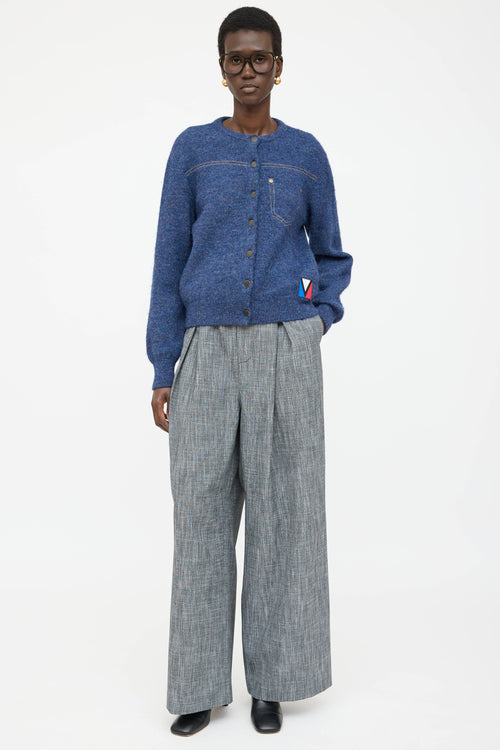 Louis Vuitton Wool Knit Contrast Stitch Cardigan