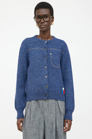 Louis Vuitton Wool Knit Contrast Stitch Cardigan