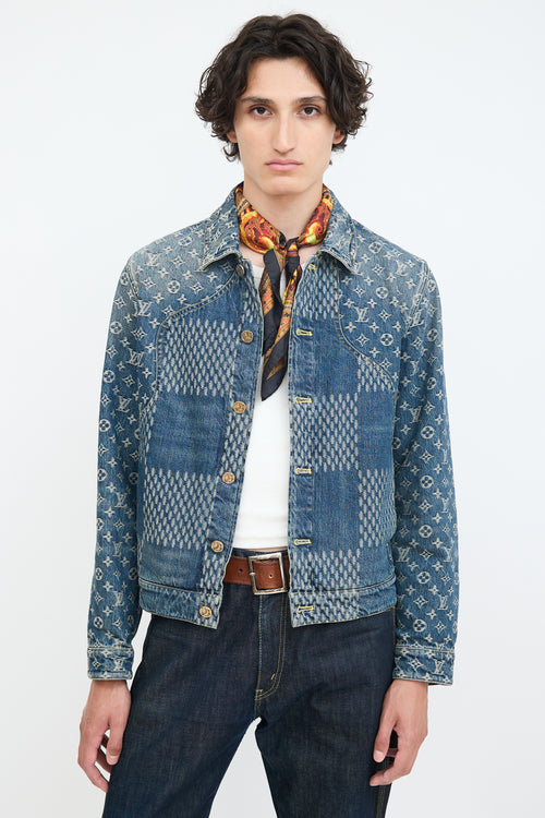 Louis Vuitton X Nigo Blue Monogram Denim Jacket