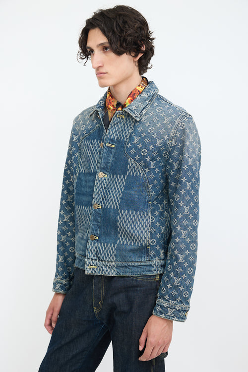 Louis Vuitton X Nigo Blue Monogram Denim Jacket