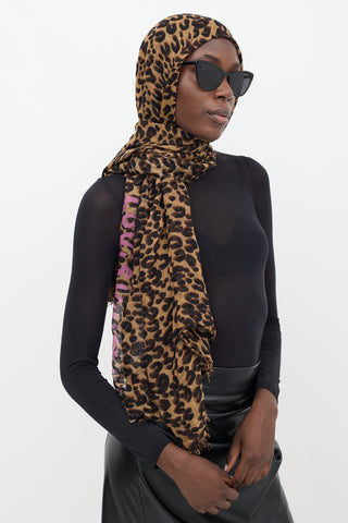 Louis Vuitton X Stephen Sprouse Brown & Pink Scarf