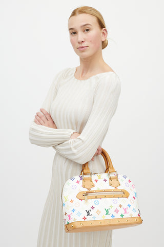 Louis Vuitton X Takashi Murakami 2003 White & Multicolor Alma PM Bag