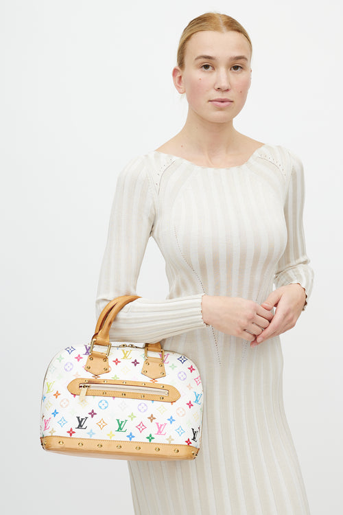Louis Vuitton X Takashi Murakami 2003 White & Multicolor Alma PM Bag