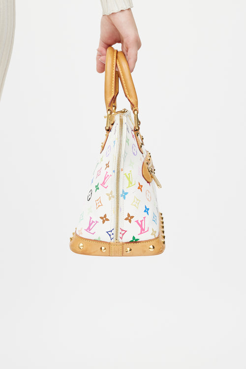 Louis Vuitton X Takashi Murakami 2003 White & Multicolor Alma PM Bag