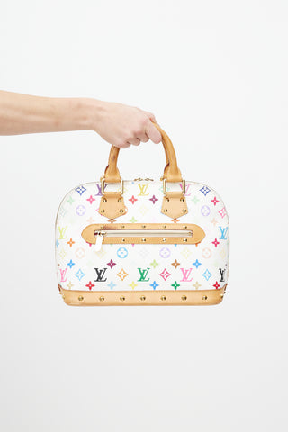Louis Vuitton X Takashi Murakami 2003 White & Multicolor Alma PM Bag