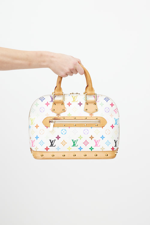 Louis Vuitton X Takashi Murakami 2003 White & Multicolor Alma PM Bag