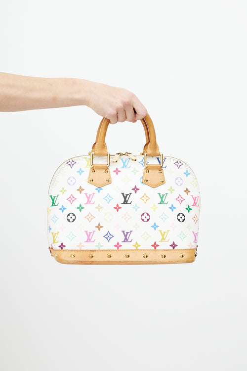 Louis Vuitton X Takashi Murakami 2003 White & Multicolor Alma PM Bag
