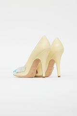 Louis Vuitton Yellow Patent Leather Crystal Embellishment Pump