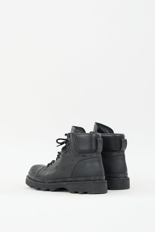 Louis Vuitton Black Leather Monogram Ranger Ankle Boot