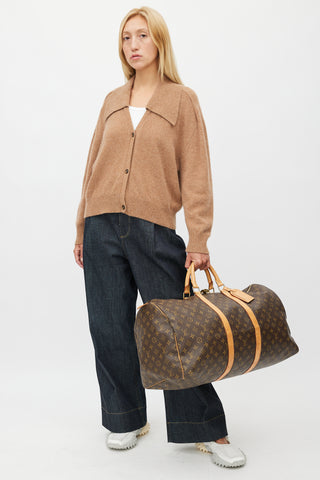 Louis Vuitton 2001 Brown Monogram Keepall Bandoulière 55 Duffle Bag