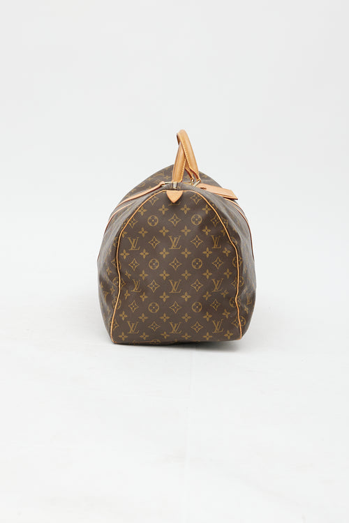 Louis Vuitton 2004 Brown Monogram Keepall Bandoulière 55 Duffle Bag