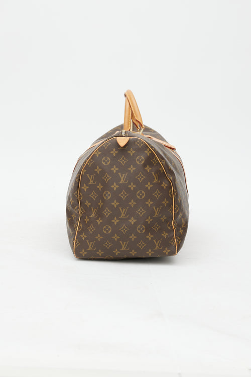 Louis Vuitton 2005 Brown Monogram Keepall Bandoulière 55 Duffle Bag