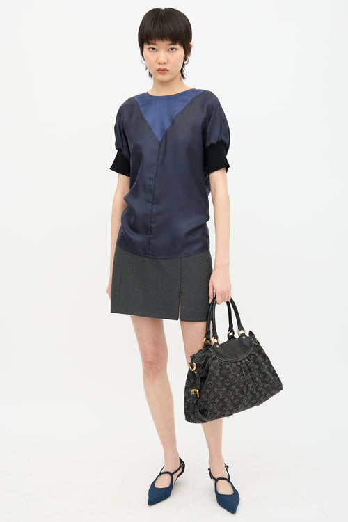 Louis Vuitton 2008 Monogram Denim Neo Cabby MM Bag
