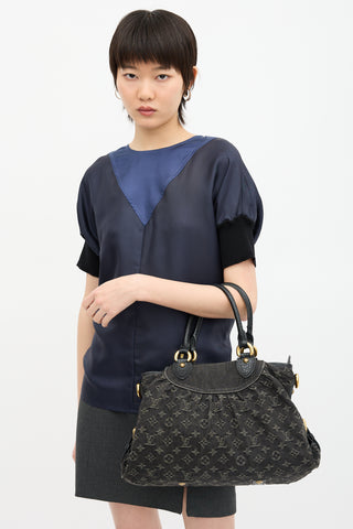 Louis Vuitton 2008 Monogram Denim Neo Cabby MM Bag