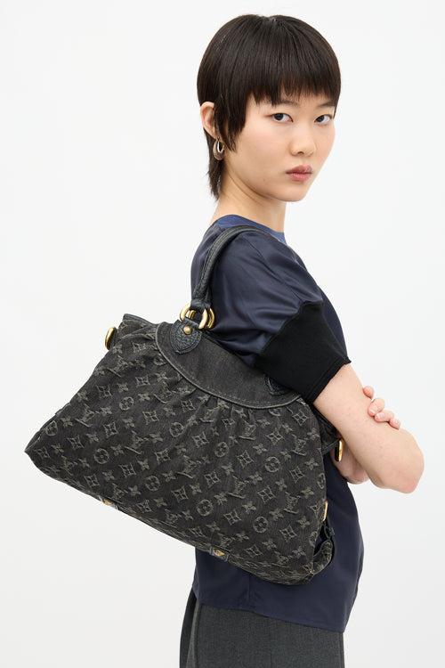 Louis Vuitton 2008 Monogram Denim Neo Cabby MM Bag