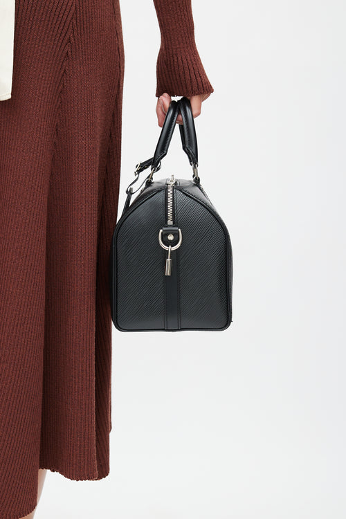 Louis Vuitton 2022 Black Epi Leather Speedy Bandoulière 25 Bag