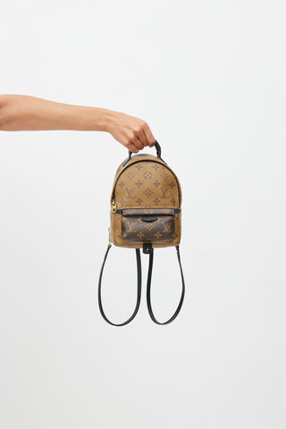 Louis Vuitton 2018 Brown Reversed Monogram Mini Palm Spring Backpack