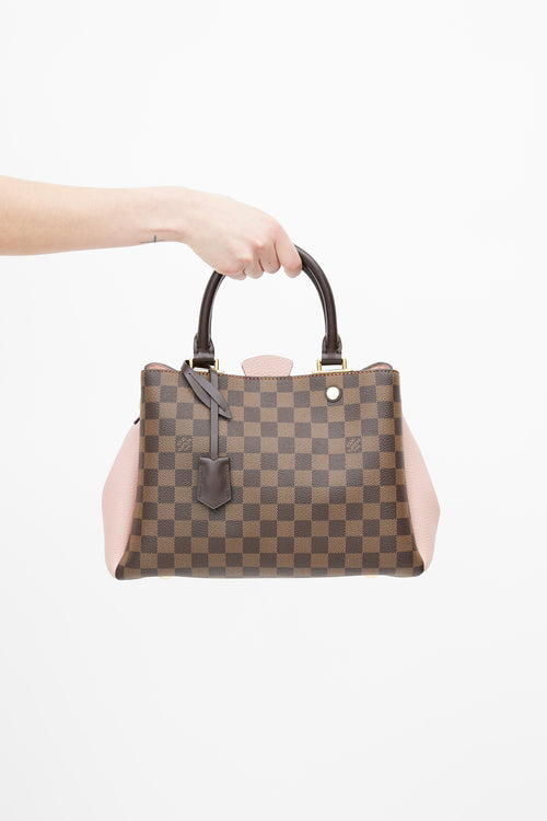 Louis Vuitton 2019 Brown & Pink Damier Ebene Brittany Shoulder Bag