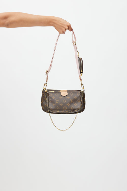Louis Vuitton 2020 Brown & Pink Monogram Multi Pochette Accessoires  Bag