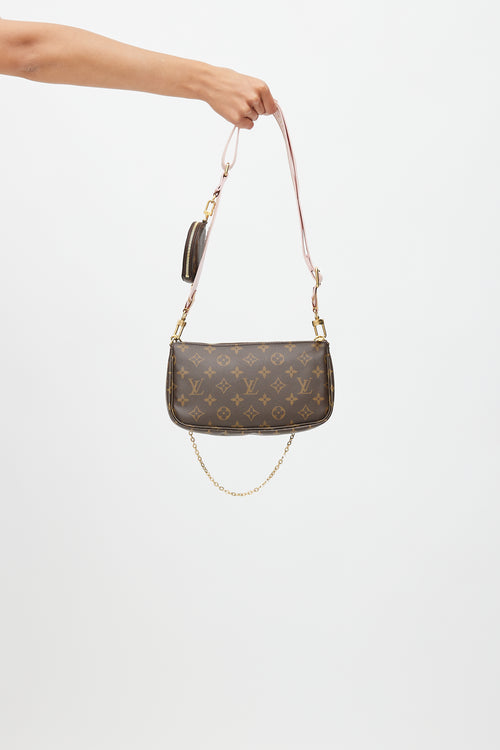 Louis Vuitton 2022 Brown & Pink Monogram Multi Pochette Accessoires  Bag