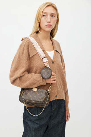 Louis Vuitton 2021 Brown & Pink Monogram Multi Pochette Accessoires  Bag
