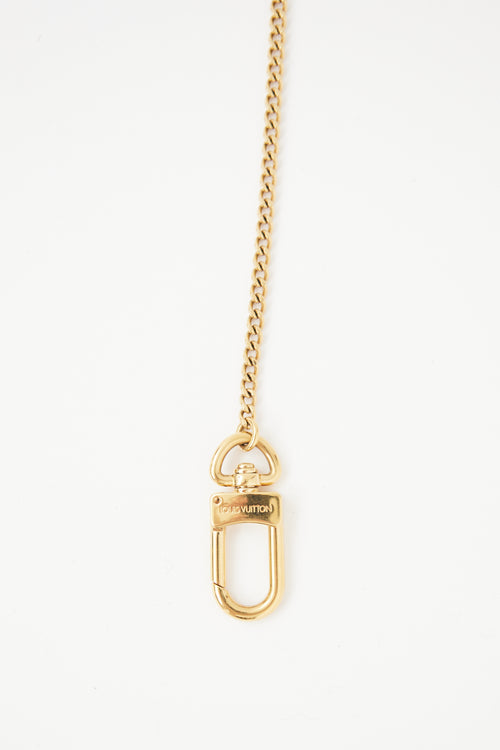 Gold Tone Chaine Anneau Cles Key Ring