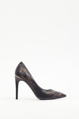Louis Vuitton Black & Brown Monogram Hypnotic Heel