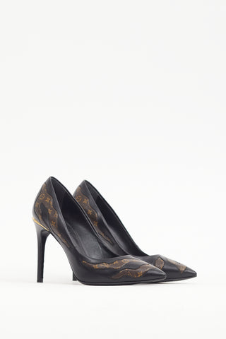 Louis Vuitton Black & Brown Monogram Hypnotic Heel